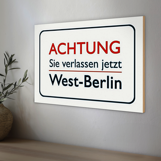 Holzschild Spruch 30x20cm Achtung Sie verlassen Berlin