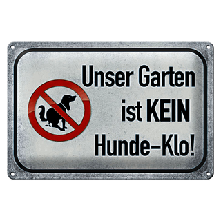 Blechschild Spruch 30x20cm unser Garten ist kein Hunde-Klo