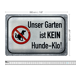 Blechschild Spruch 30x20cm unser Garten ist kein Hunde-Klo