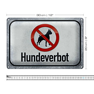 Blechschild Verbot 30x20cm Hund Hundeverbot