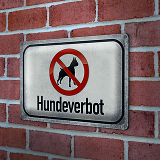 Blechschild Verbot 30x20cm Hund Hundeverbot