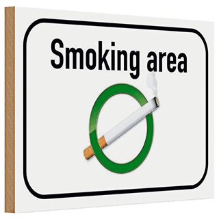 Holzschild Rauchen 30x20cm Smoking area Raucherraum