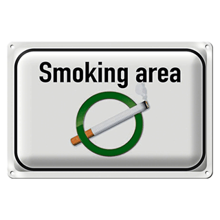 Blechschild Rauchen 30x20cm Smoking area Raucherraum