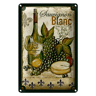 Blechschild Kunst 20x30cm Stillleben Sauvignon Blanc Wein