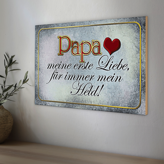 Holzschild Spruch 30x20cm Papa mein Held meine Liebe