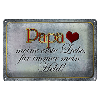 Blechschild Spruch 30x20cm Papa mein Held meine Liebe