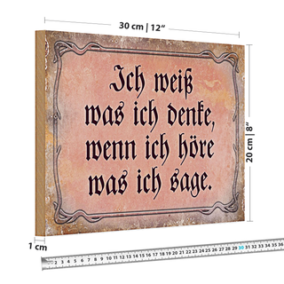 Holzschild Spruch 30x20cm ich weiß was ich denke wenn