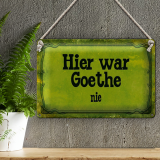 Blechschild Spruch 30x20cm Hier war Goethe nie