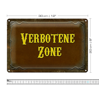 Blechschild Verbot 30x20cm verbotene Zone