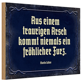 Holzschild Spruch 30x20cm aus einem traurigen Arsch kommt