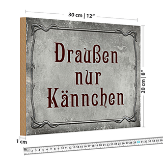Holzschild Spruch 30x20cm Kaffee Draußen nur Kännchen