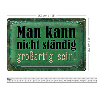 Blechschild Spruch 30x20cm nicht ständig großartig sein
