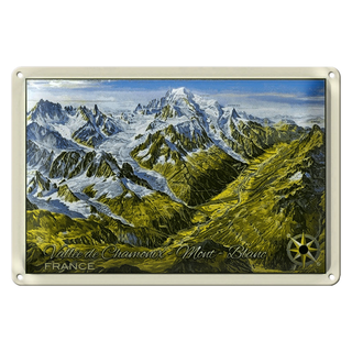 Blechschild France 30x20cm Vallee de Chamonix Mont Blanc