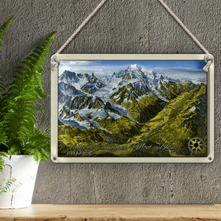 Blechschild France 30x20cm Vallee de Chamonix Mont Blanc