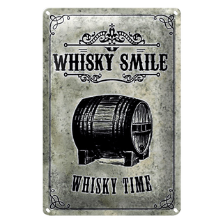 Blechschild 20x30cm Whisky Smile Whisky Time