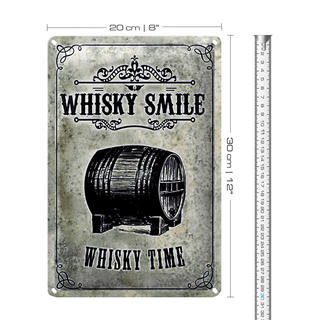 Blechschild 20x30cm Whisky Smile Whisky Time