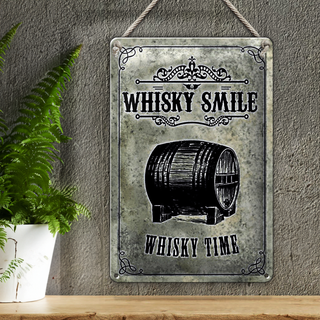 Blechschild 20x30cm Whisky Smile Whisky Time