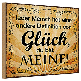 Holzschild Spruch 30x20cm Definition Glück du bist meine