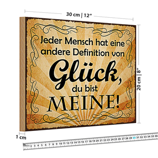 Holzschild Spruch 30x20cm Definition Glück du bist meine