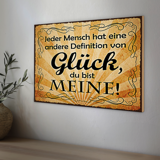 Holzschild Spruch 30x20cm Definition Glück du bist meine
