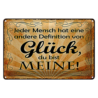 Blechschild Spruch 30x20cm Definition Glück du bist meine