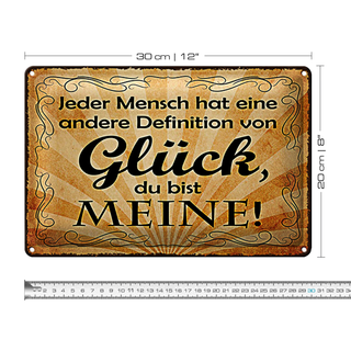 Blechschild Spruch 30x20cm Definition Glück du bist meine