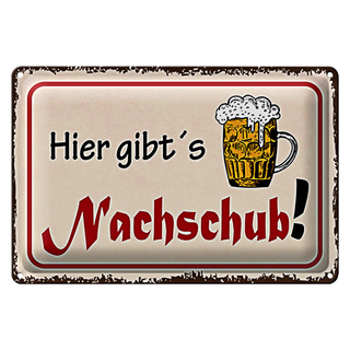 Blechschild Bier 30x20cm hier gibt´s Nachschub