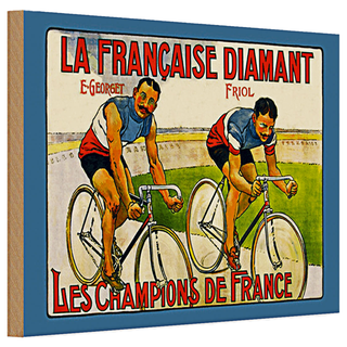 Holzschild Retro 30x20cm Fahrrad la francaise Diamant