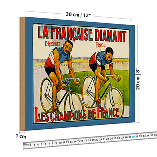 Holzschild Retro 30x20cm Fahrrad la francaise Diamant
