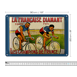 Blechschild Retro 30x20cm Fahrrad la francaise Diamant