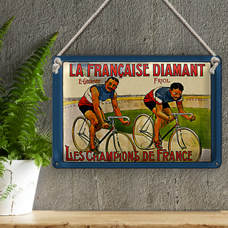 Blechschild Retro 30x20cm Fahrrad la francaise Diamant