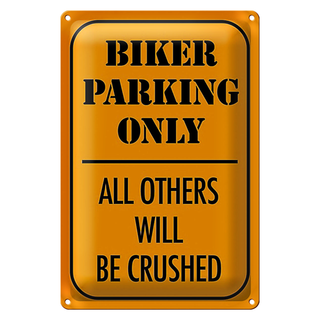 Blechschild Parken 20x30cm biker parking only all others