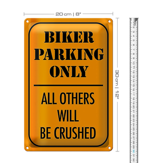 Blechschild Parken 20x30cm biker parking only all others