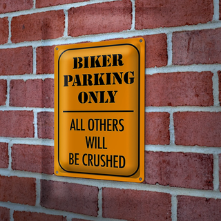 Blechschild Parken 20x30cm biker parking only all others