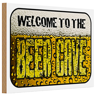 Holzschild Bier 30x20cm welcome to the beer cave
