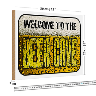Holzschild Bier 30x20cm welcome to the beer cave
