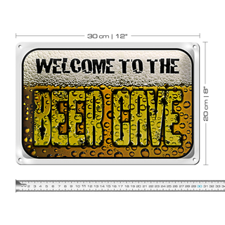 Blechschild Bier 30x20cm welcome to the beer cave