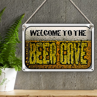 Blechschild Bier 30x20cm welcome to the beer cave