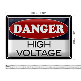 Blechschild Spruch 30x20cm Danger high voltage