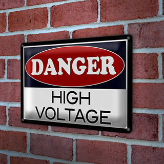 Blechschild Spruch 30x20cm Danger high voltage