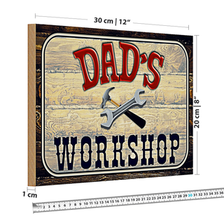 Holzschild Spruch 30x20cm Dad´s Workshop Werkzeug