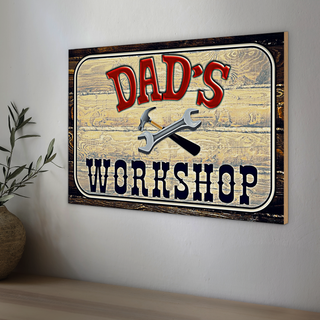 Holzschild Spruch 30x20cm Dad´s Workshop Werkzeug