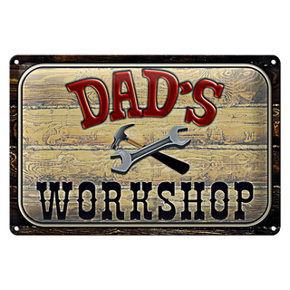 Blechschild Spruch 30x20cm Dad´s Workshop Werkzeug