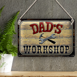Blechschild Spruch 30x20cm Dad´s Workshop Werkzeug