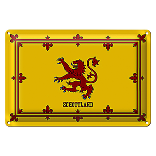 Blechschild Flagge 30x20cm Schottland Königswappen
