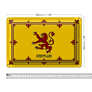 Blechschild Flagge 30x20cm Schottland Königswappen