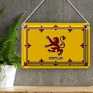Blechschild Flagge 30x20cm Schottland Königswappen