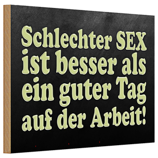 Holzschild Spruch 30x20cm schlechter Sex besser als guter