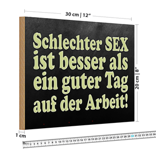 Holzschild Spruch 30x20cm schlechter Sex besser als guter