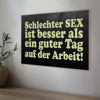 Holzschild Spruch 30x20cm schlechter Sex besser als guter